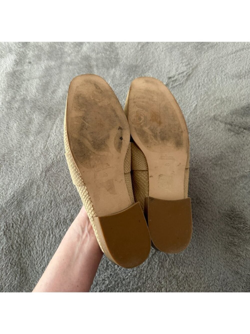 Free People At Ease Slip On Loafers Shoes Beige Women's 40 US 9 Suede Mules - Picture 4 of 6